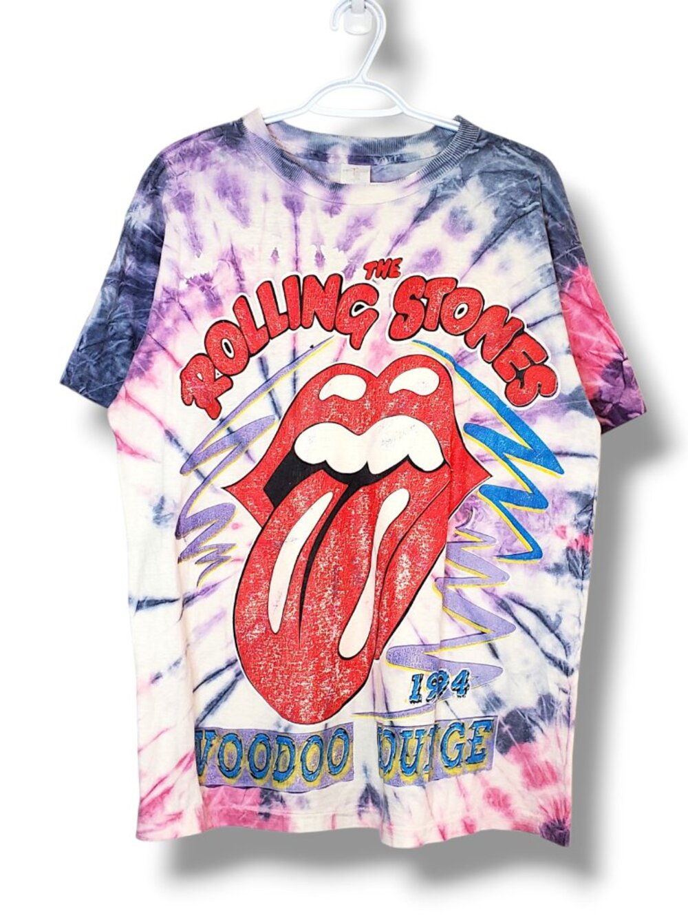 Vintage 90s 1994 Rolling Stones Voodoo Lounge Tye Dye Band Shirt Size XL